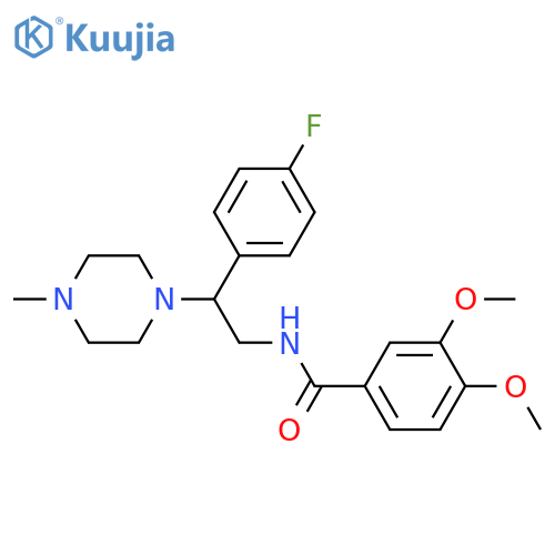 N-2-(4-fluorophenyl)-2-(4-methylpiperazin-1-yl)ethyl-3,4-dimethoxybenzamide structure