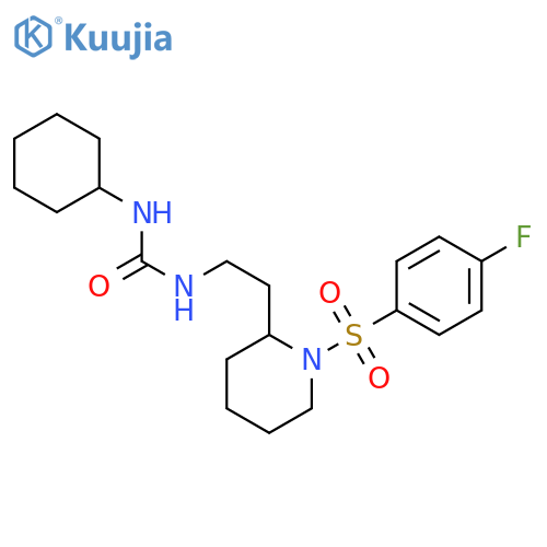 1-cyclohexyl-3-{2-1-(4-fluorobenzenesulfonyl)piperidin-2-ylethyl}urea structure