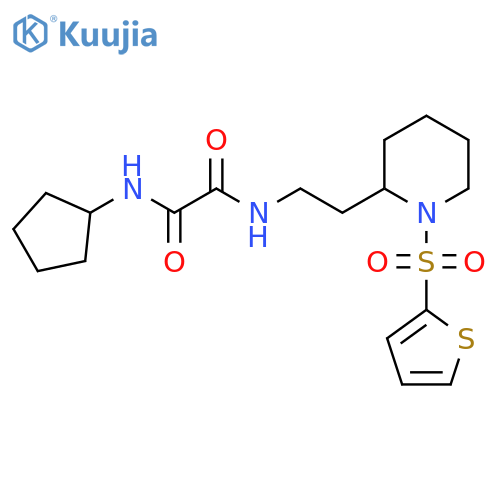 N-cyclopentyl-N'-{2-1-(thiophene-2-sulfonyl)piperidin-2-ylethyl}ethanediamide structure