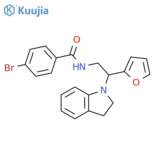 4-bromo-N-2-(2,3-dihydro-1H-indol-1-yl)-2-(furan-2-yl)ethylbenzamide structure