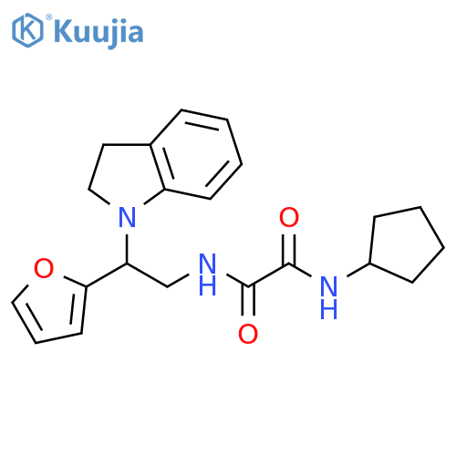 N'-cyclopentyl-N-2-(2,3-dihydro-1H-indol-1-yl)-2-(furan-2-yl)ethylethanediamide structure