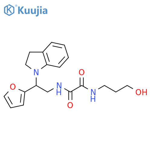 N'-2-(2,3-dihydro-1H-indol-1-yl)-2-(furan-2-yl)ethyl-N-(3-hydroxypropyl)ethanediamide structure