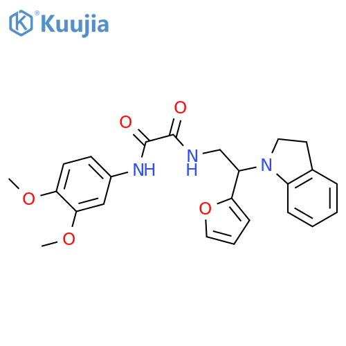 N-2-(2,3-dihydro-1H-indol-1-yl)-2-(furan-2-yl)ethyl-N'-(3,4-dimethoxyphenyl)ethanediamide structure