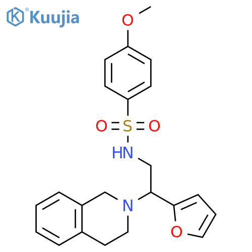 N-2-(furan-2-yl)-2-(1,2,3,4-tetrahydroisoquinolin-2-yl)ethyl-4-methoxybenzene-1-sulfonamide structure