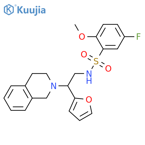 5-fluoro-N-2-(furan-2-yl)-2-(1,2,3,4-tetrahydroisoquinolin-2-yl)ethyl-2-methoxybenzene-1-sulfonamide structure