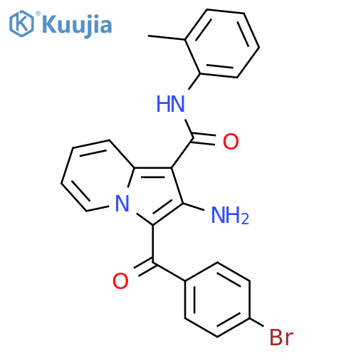2-amino-3-(4-bromobenzoyl)-N-(2-methylphenyl)indolizine-1-carboxamide structure