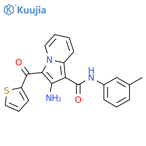 2-amino-N-(3-methylphenyl)-3-(thiophene-2-carbonyl)indolizine-1-carboxamide structure