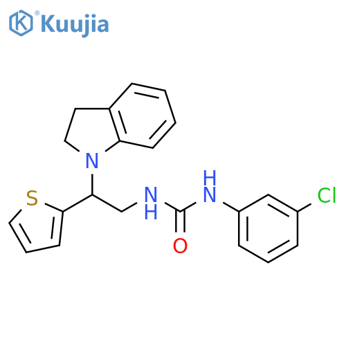 1-(3-chlorophenyl)-3-2-(2,3-dihydro-1H-indol-1-yl)-2-(thiophen-2-yl)ethylurea structure