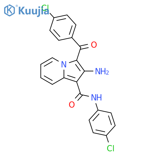 2-amino-3-(4-chlorobenzoyl)-N-(4-chlorophenyl)indolizine-1-carboxamide structure