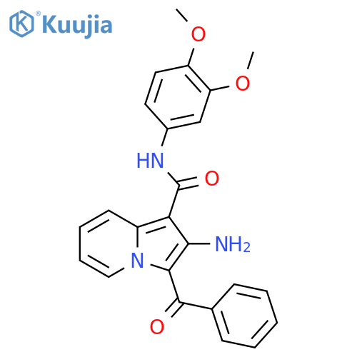 2-amino-3-benzoyl-N-(3,4-dimethoxyphenyl)indolizine-1-carboxamide structure