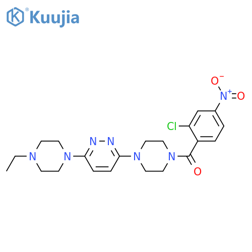 3-4-(2-chloro-4-nitrobenzoyl)piperazin-1-yl-6-(4-ethylpiperazin-1-yl)pyridazine structure