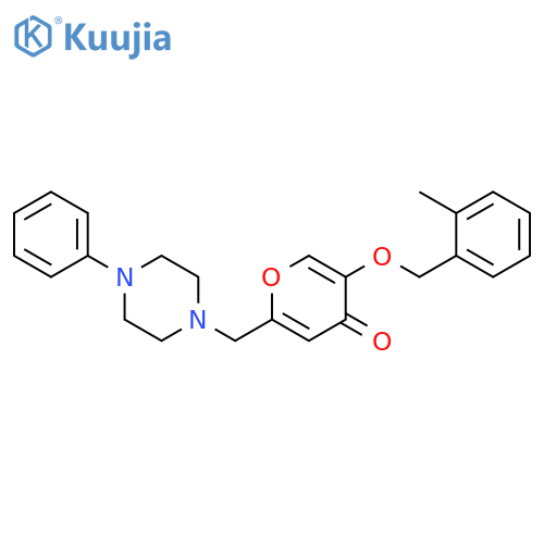 5-(2-methylphenyl)methoxy-2-(4-phenylpiperazin-1-yl)methyl-4H-pyran-4-one structure