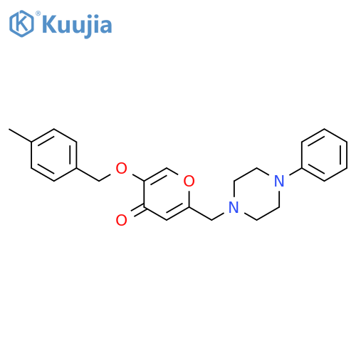 5-(4-methylphenyl)methoxy-2-(4-phenylpiperazin-1-yl)methyl-4H-pyran-4-one structure