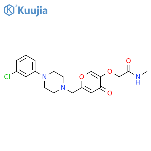 2-(6-{4-(3-chlorophenyl)piperazin-1-ylmethyl}-4-oxo-4H-pyran-3-yl)oxy-N-methylacetamide structure