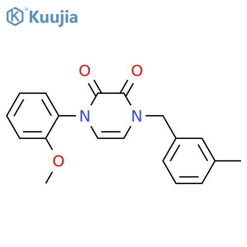 1-(2-methoxyphenyl)-4-(3-methylphenyl)methyl-1,2,3,4-tetrahydropyrazine-2,3-dione structure