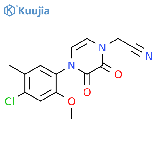 2-4-(4-chloro-2-methoxy-5-methylphenyl)-2,3-dioxo-1,2,3,4-tetrahydropyrazin-1-ylacetonitrile structure