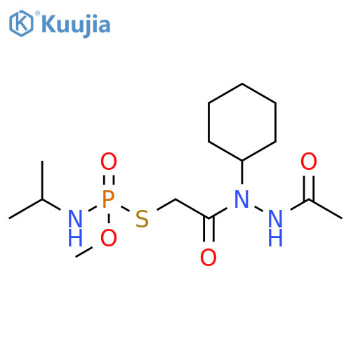 Acetic acid, [[methoxy[(1-methylethyl)amino]phosphinyl]thio]-,2-acetyl-1-cyclohexylhydrazide structure