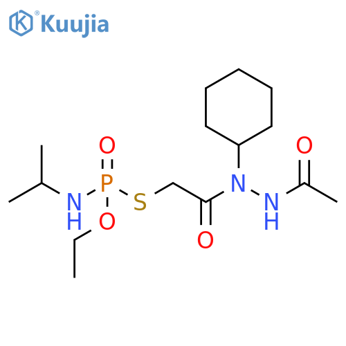 Acetic acid, 2-[[ethoxy[(1-methylethyl)amino]phosphinyl]thio]-, 2-acetyl-1-cyclohexylhydrazide structure