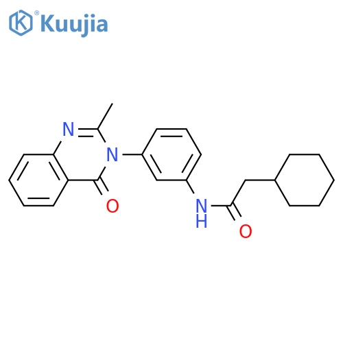 2-cyclohexyl-N-3-(2-methyl-4-oxo-3,4-dihydroquinazolin-3-yl)phenylacetamide structure