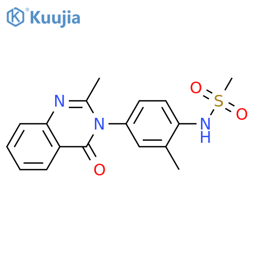 N-2-methyl-4-(2-methyl-4-oxo-3,4-dihydroquinazolin-3-yl)phenylmethanesulfonamide structure