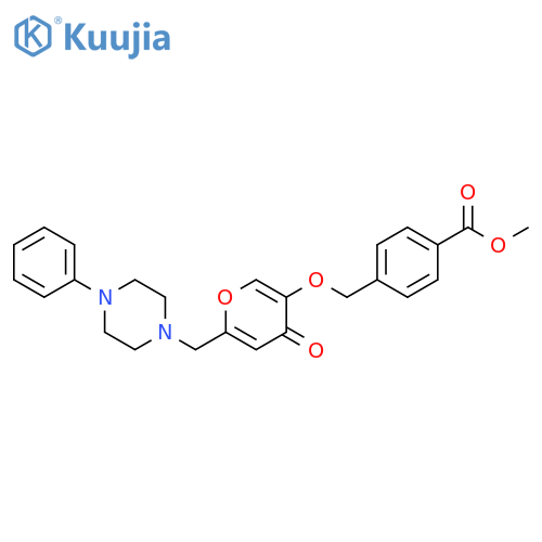 methyl 4-({4-oxo-6-(4-phenylpiperazin-1-yl)methyl-4H-pyran-3-yl}oxy)methylbenzoate structure