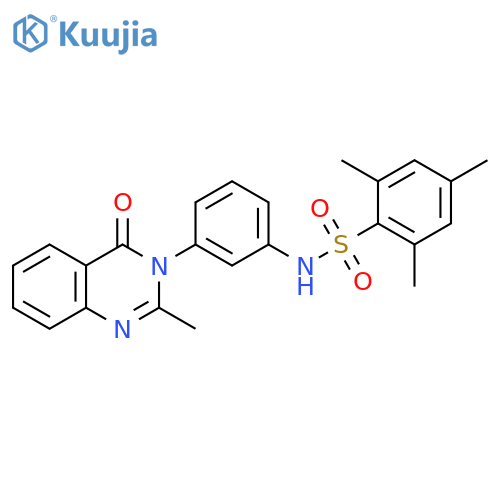 2,4,6-trimethyl-N-3-(2-methyl-4-oxo-3,4-dihydroquinazolin-3-yl)phenylbenzene-1-sulfonamide structure