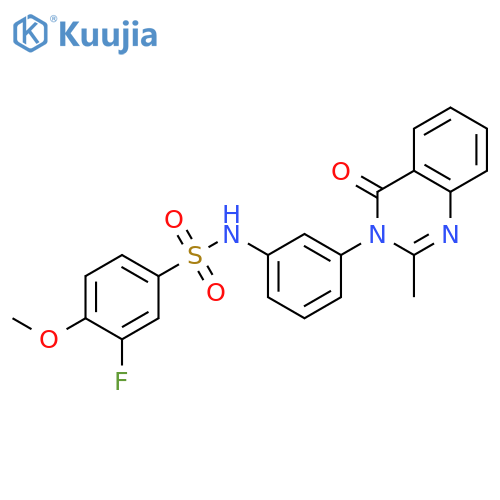 3-fluoro-4-methoxy-N-3-(2-methyl-4-oxo-3,4-dihydroquinazolin-3-yl)phenylbenzene-1-sulfonamide structure