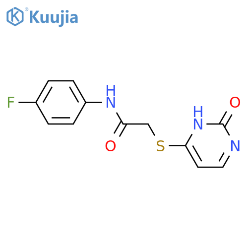 N-(4-fluorophenyl)-2-(2-oxo-1,2-dihydropyrimidin-4-yl)sulfanylacetamide structure