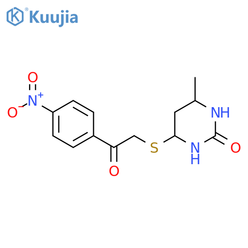 6-methyl-4-{2-(4-nitrophenyl)-2-oxoethylsulfanyl}-1,2-dihydropyrimidin-2-one structure