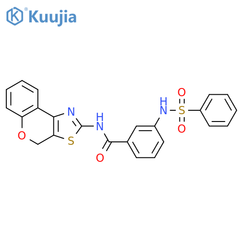3-benzenesulfonamido-N-{4H-chromeno4,3-d1,3thiazol-2-yl}benzamide structure