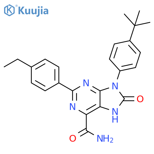9-(4-tert-butylphenyl)-2-(4-ethylphenyl)-8-oxo-8,9-dihydro-7H-purine-6-carboxamide structure