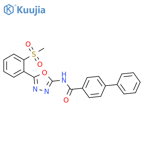 N-5-(2-methanesulfonylphenyl)-1,3,4-oxadiazol-2-yl-1,1'-biphenyl-4-carboxamide structure
