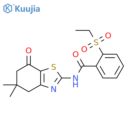N-(5,5-dimethyl-7-oxo-4,5,6,7-tetrahydro-1,3-benzothiazol-2-yl)-2-(ethanesulfonyl)benzamide structure