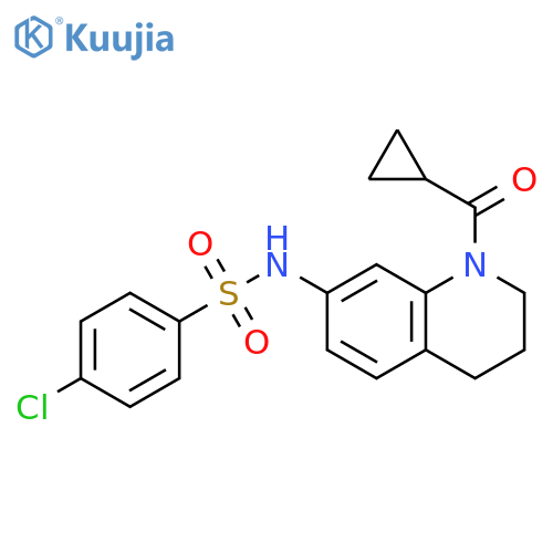4-chloro-N-(1-cyclopropanecarbonyl-1,2,3,4-tetrahydroquinolin-7-yl)benzene-1-sulfonamide structure