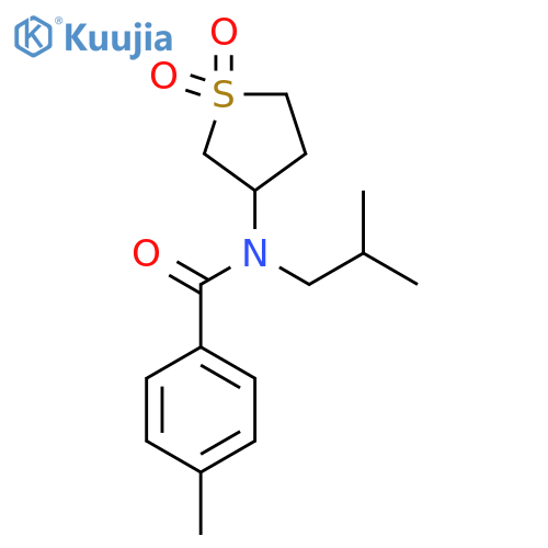 N-(1,1-dioxo-1lambda6-thiolan-3-yl)-4-methyl-N-(2-methylpropyl)benzamide structure