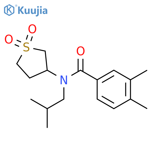 N-(1,1-dioxo-1lambda6-thiolan-3-yl)-3,4-dimethyl-N-(2-methylpropyl)benzamide structure