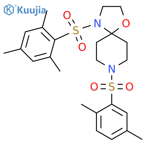 8-(2,5-dimethylbenzenesulfonyl)-4-(2,4,6-trimethylbenzenesulfonyl)-1-oxa-4,8-diazaspiro4.5decane structure