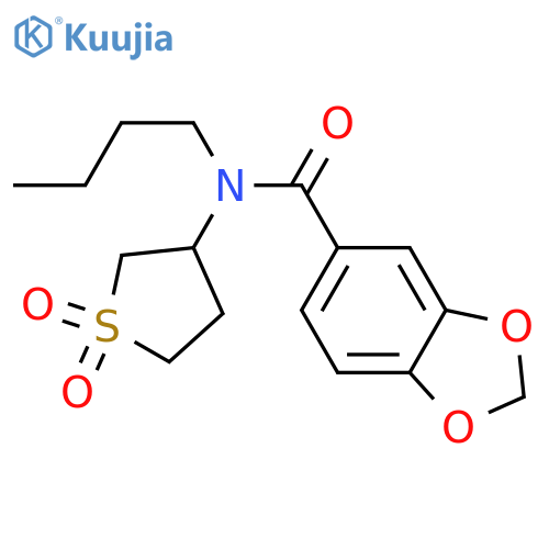 N-butyl-N-(1,1-dioxo-1lambda6-thiolan-3-yl)-2H-1,3-benzodioxole-5-carboxamide structure