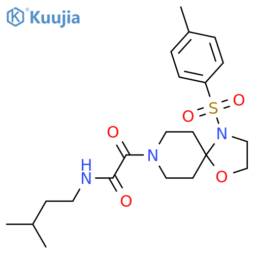 2-4-(4-methylbenzenesulfonyl)-1-oxa-4,8-diazaspiro4.5decan-8-yl-N-(3-methylbutyl)-2-oxoacetamide structure