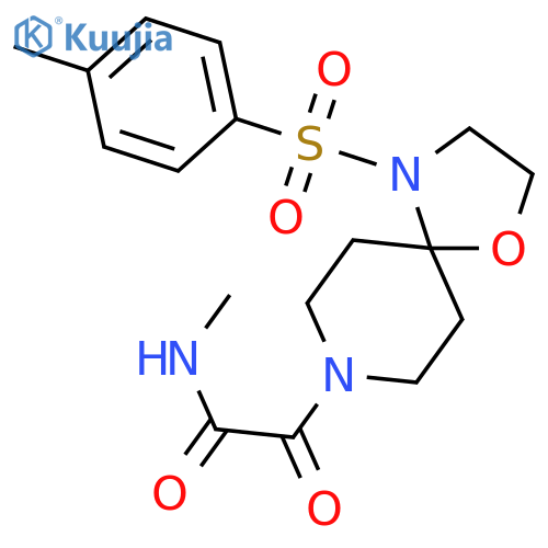 N-methyl-2-4-(4-methylbenzenesulfonyl)-1-oxa-4,8-diazaspiro4.5decan-8-yl-2-oxoacetamide structure