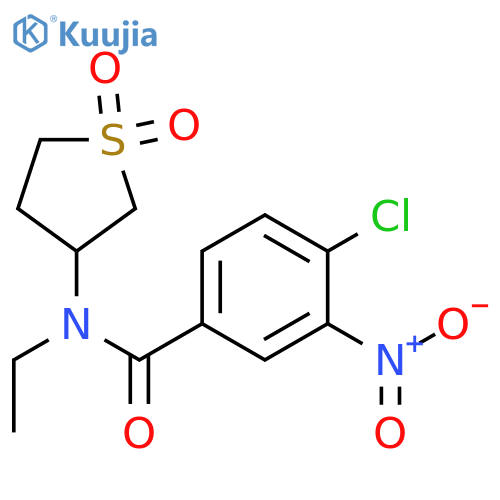 4-chloro-N-(1,1-dioxo-1lambda6-thiolan-3-yl)-N-ethyl-3-nitrobenzamide structure