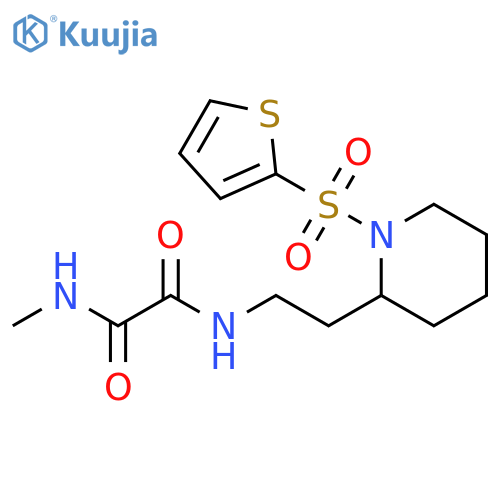 N-methyl-N'-{2-1-(thiophene-2-sulfonyl)piperidin-2-ylethyl}ethanediamide structure