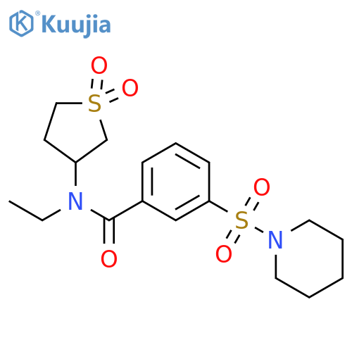 N-(1,1-dioxo-1lambda6-thiolan-3-yl)-N-ethyl-3-(piperidine-1-sulfonyl)benzamide structure