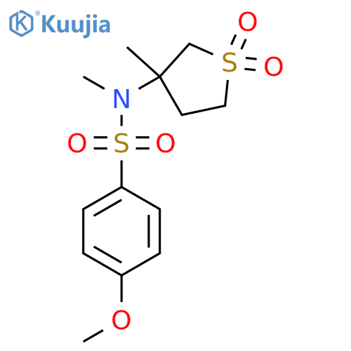 4-methoxy-N-methyl-N-(3-methyl-1,1-dioxo-1lambda6-thiolan-3-yl)benzene-1-sulfonamide structure