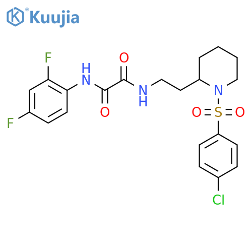 N-{2-1-(4-chlorobenzenesulfonyl)piperidin-2-ylethyl}-N'-(2,4-difluorophenyl)ethanediamide structure