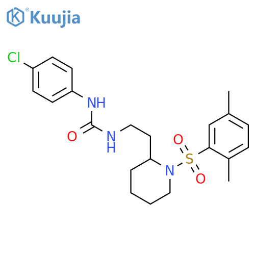 1-(4-chlorophenyl)-3-{2-1-(2,5-dimethylbenzenesulfonyl)piperidin-2-ylethyl}urea structure