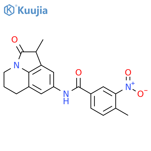 4-methyl-N-{3-methyl-2-oxo-1-azatricyclo6.3.1.0^{4,12}dodeca-4,6,8(12)-trien-6-yl}-3-nitrobenzamide structure