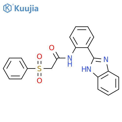 2-(benzenesulfonyl)-N-2-(1H-1,3-benzodiazol-2-yl)phenylacetamide structure
