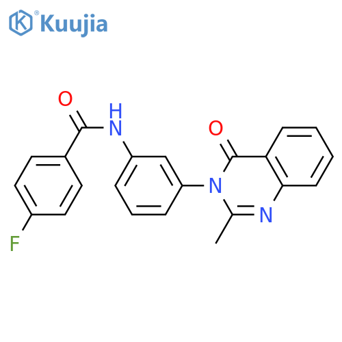 4-fluoro-N-3-(2-methyl-4-oxo-3,4-dihydroquinazolin-3-yl)phenylbenzamide structure