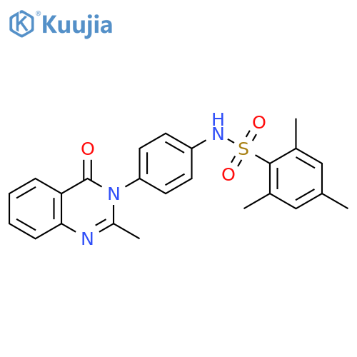 2,4,6-trimethyl-N-4-(2-methyl-4-oxo-3,4-dihydroquinazolin-3-yl)phenylbenzene-1-sulfonamide structure